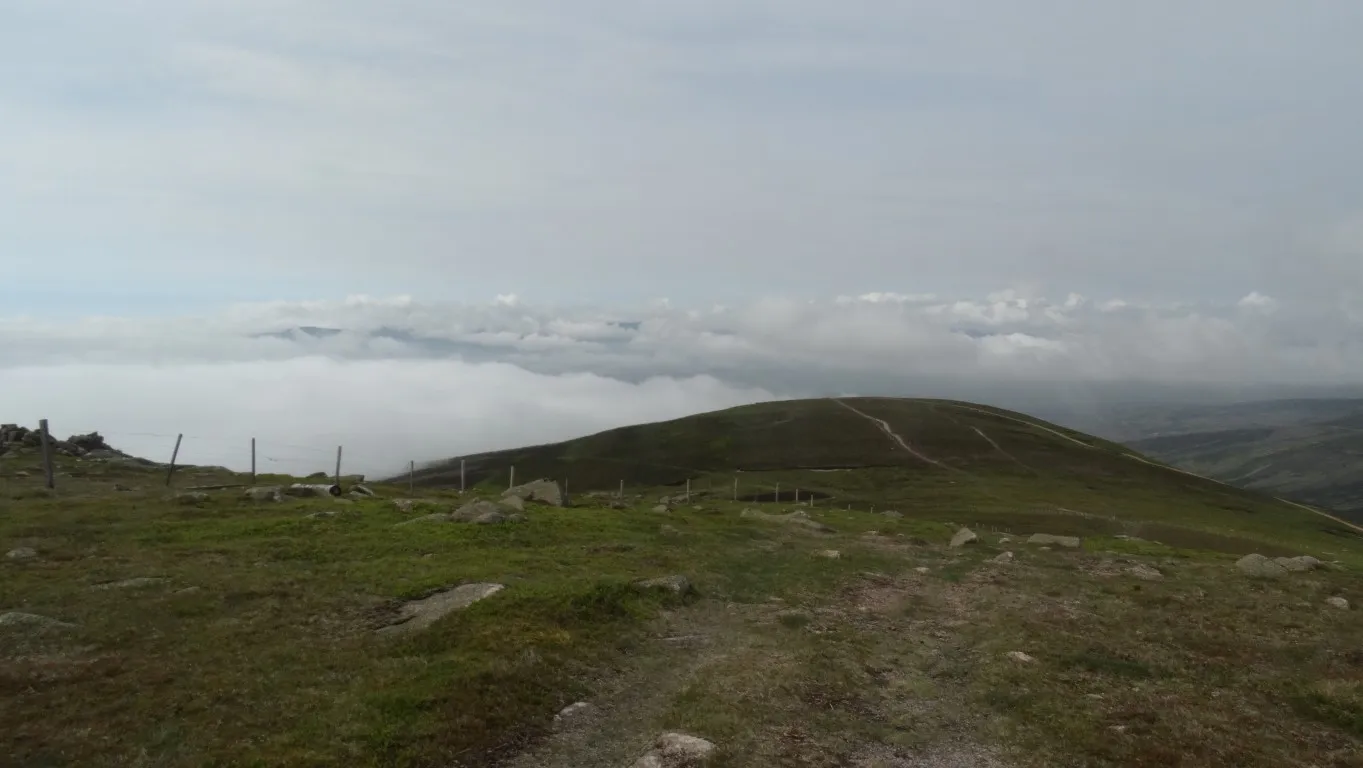 Above the clouds on Mount Battock with the view towards Wester Cairn. As you can see, the route is clearly defined.