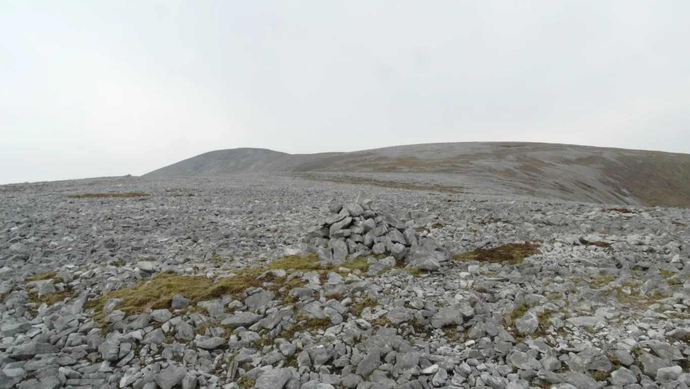 The stony route up towards the summit of Birreencorragh but at least it's dry under foot in this terrain.