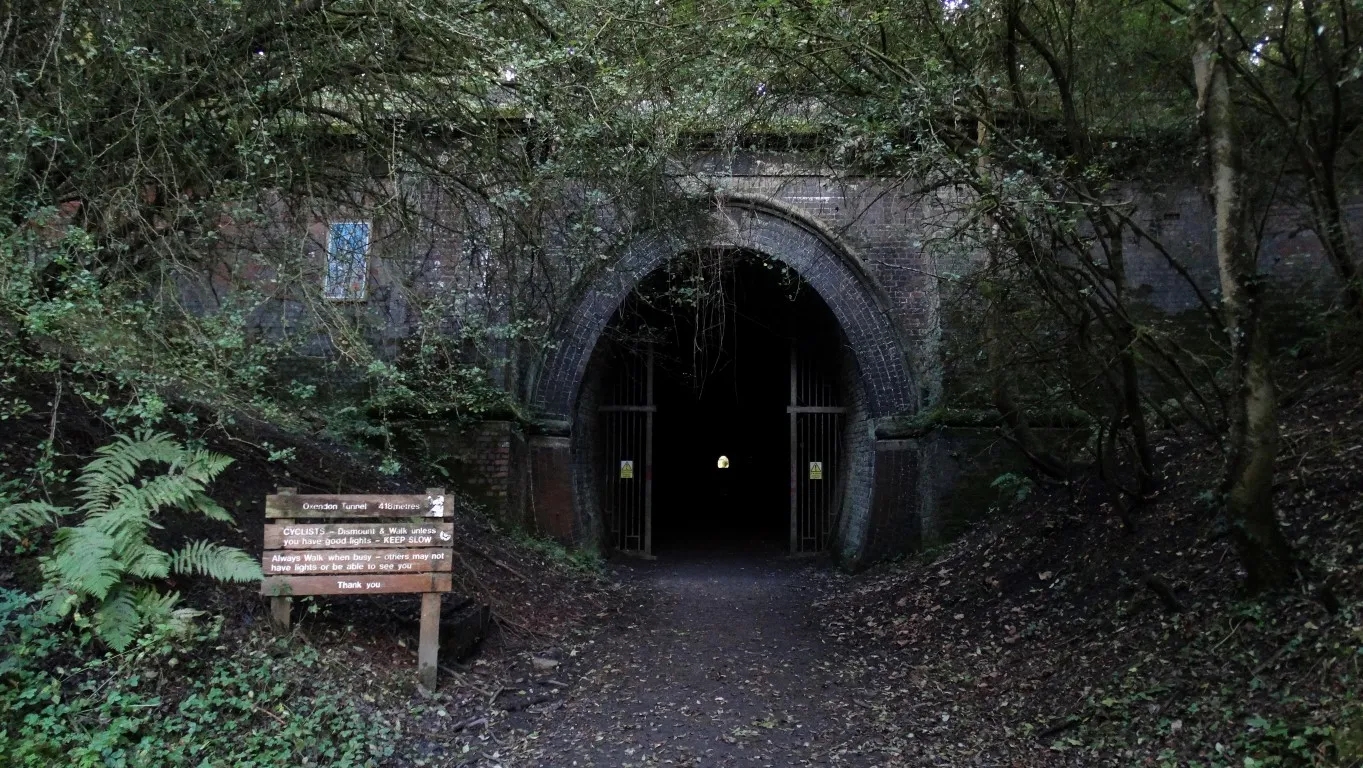 The northern portal of the former Great Oxendon Railway Tunnel. you can cycle or walk all the way to Northampton using this path.