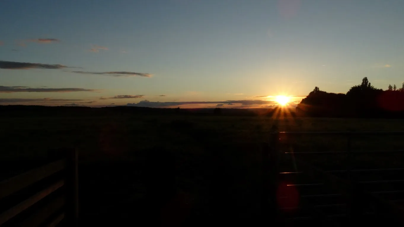 After a twenty mile walk I reach Gretton just as the sun is setting at the end of this fine October day.