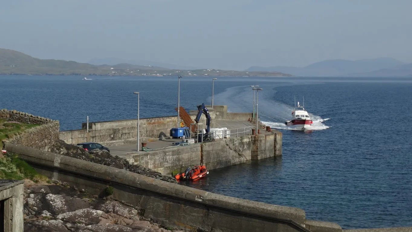 At Roonagh Pier awaiting the ferry to go out to Clare Island on a glorious sunny morning.