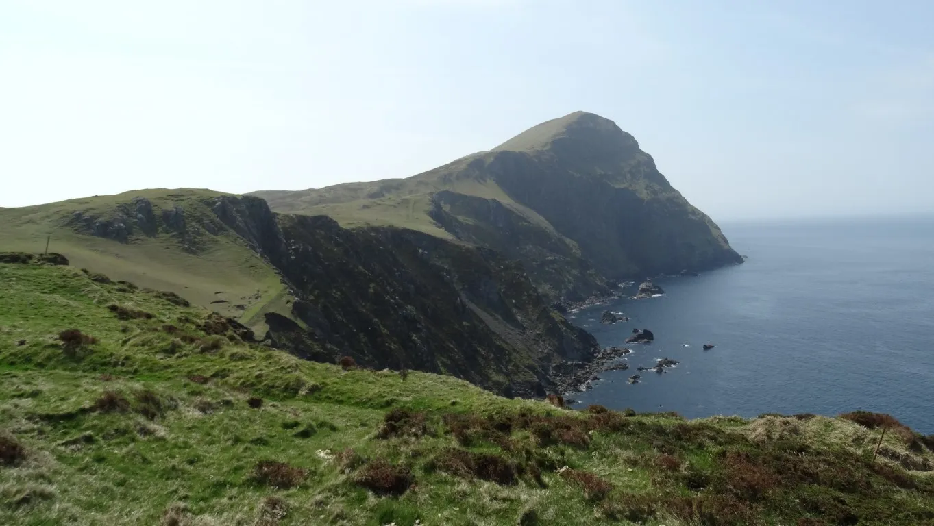 On the cliff top walk between Knockmore and Clare Island Lighthouse. Two and a half miles of walking at it's best.