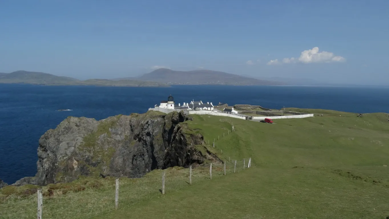 Clare Island Lighthouse lies at the northernmost point on the island. This was the view on the approach. 