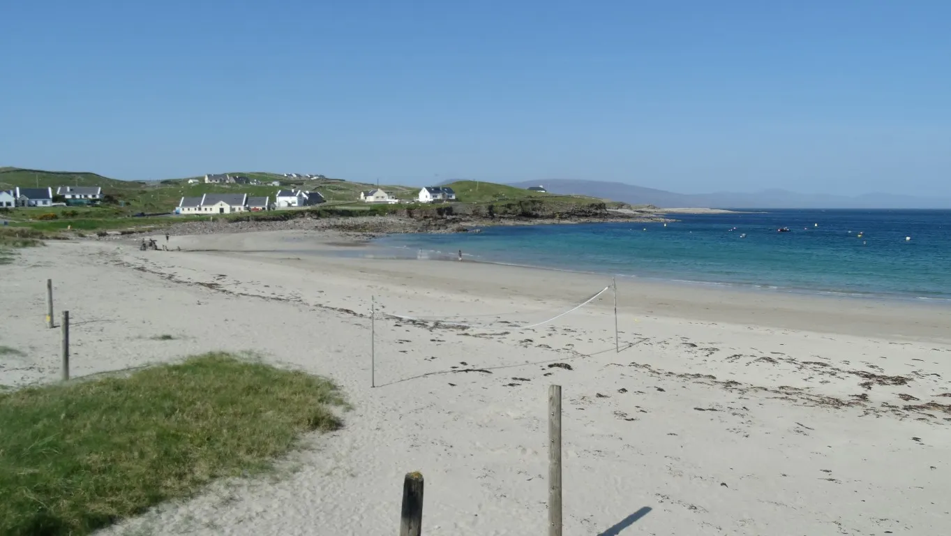 The sandy beach by Clare Harbour. Time stands still here and its a magical place to be on a day like today.
