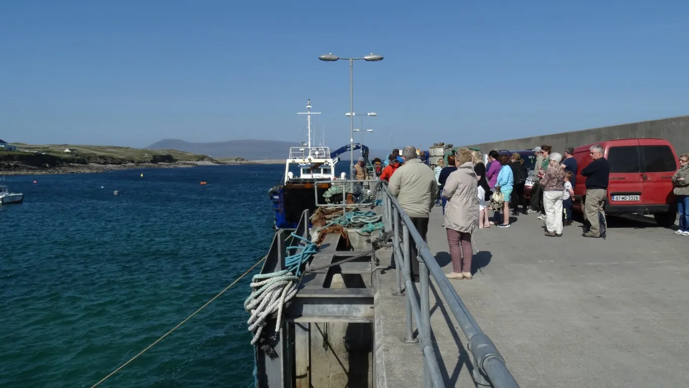 Waiting for the ferry back to the mainland at the end of a perfect day.