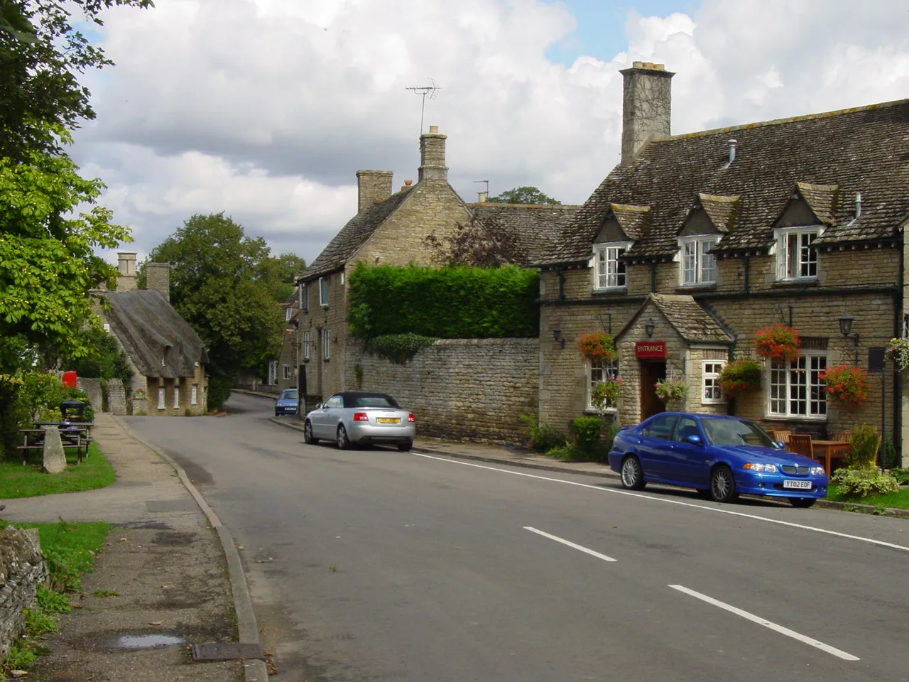 Picturesque cottages line the village street in Duddington. (this picutre taken in 2006 as weather was wet when i walked through the village on this occasion).