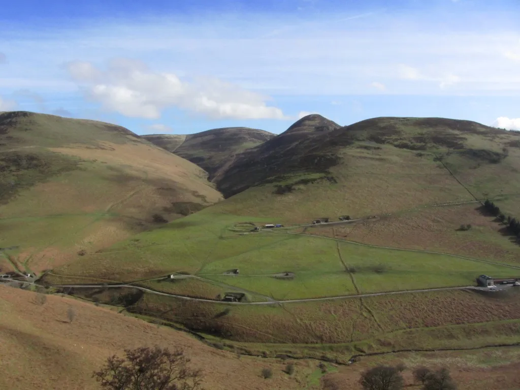 Looking across Harley Dingle to the shapely summit of Whimble but a firing range lies in the valley below.