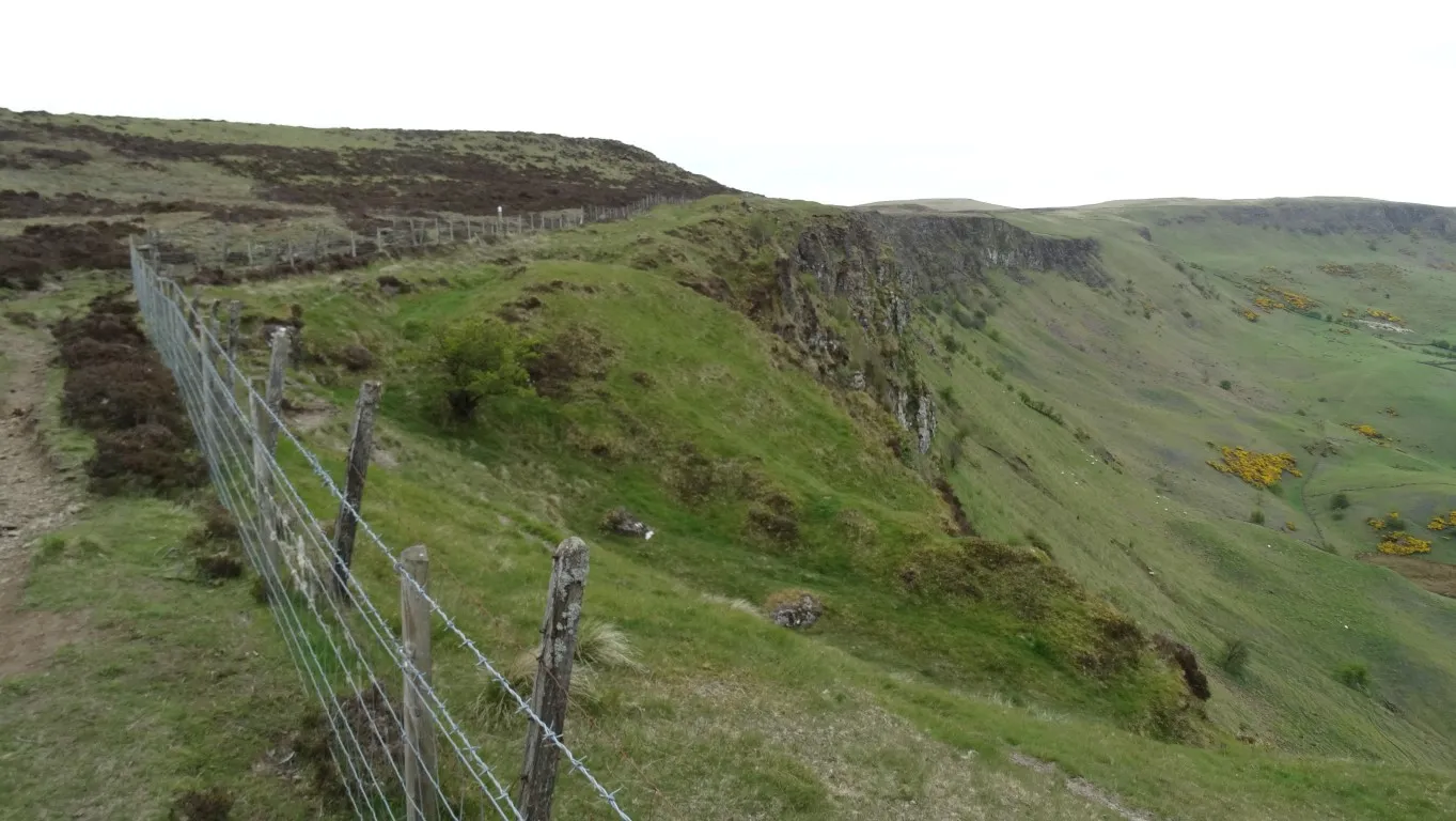 Sallagh Braes where the basalt plateau gives way to a massive semi circular valley (In appearance its looks very similar to Cown Edge).