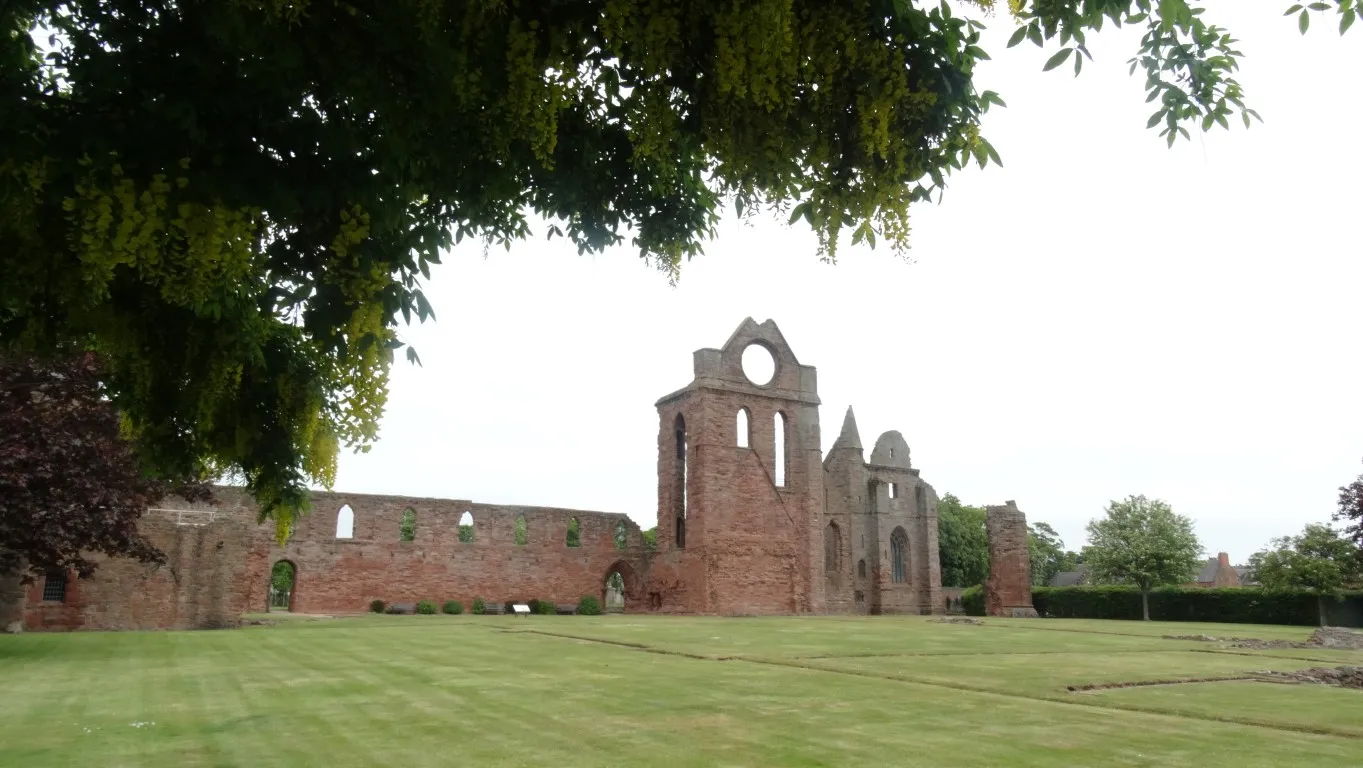 The ruins of Arbroath Abbey and the famous 'Round O'