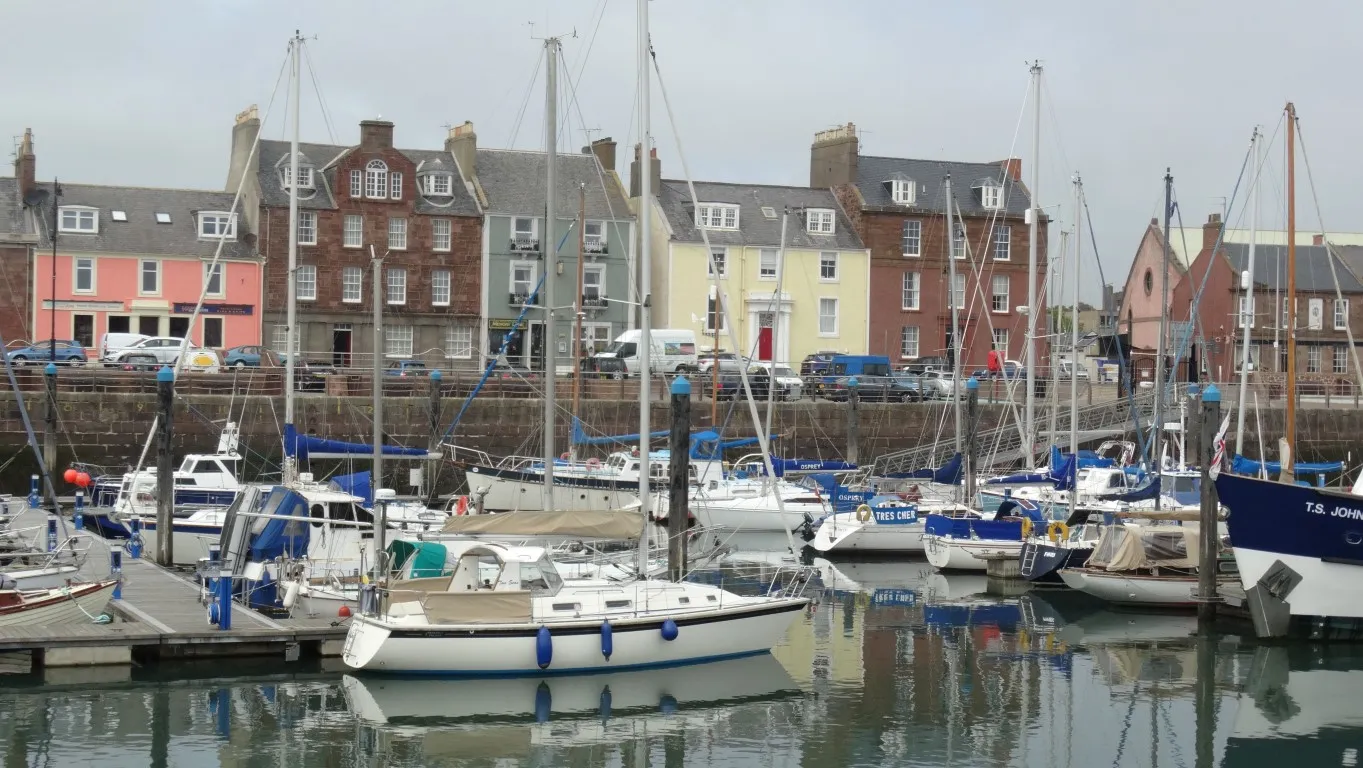 The picturesque Arbroath Harbour. You can just smell those smokies and just a pity that the sun wasn't shining.