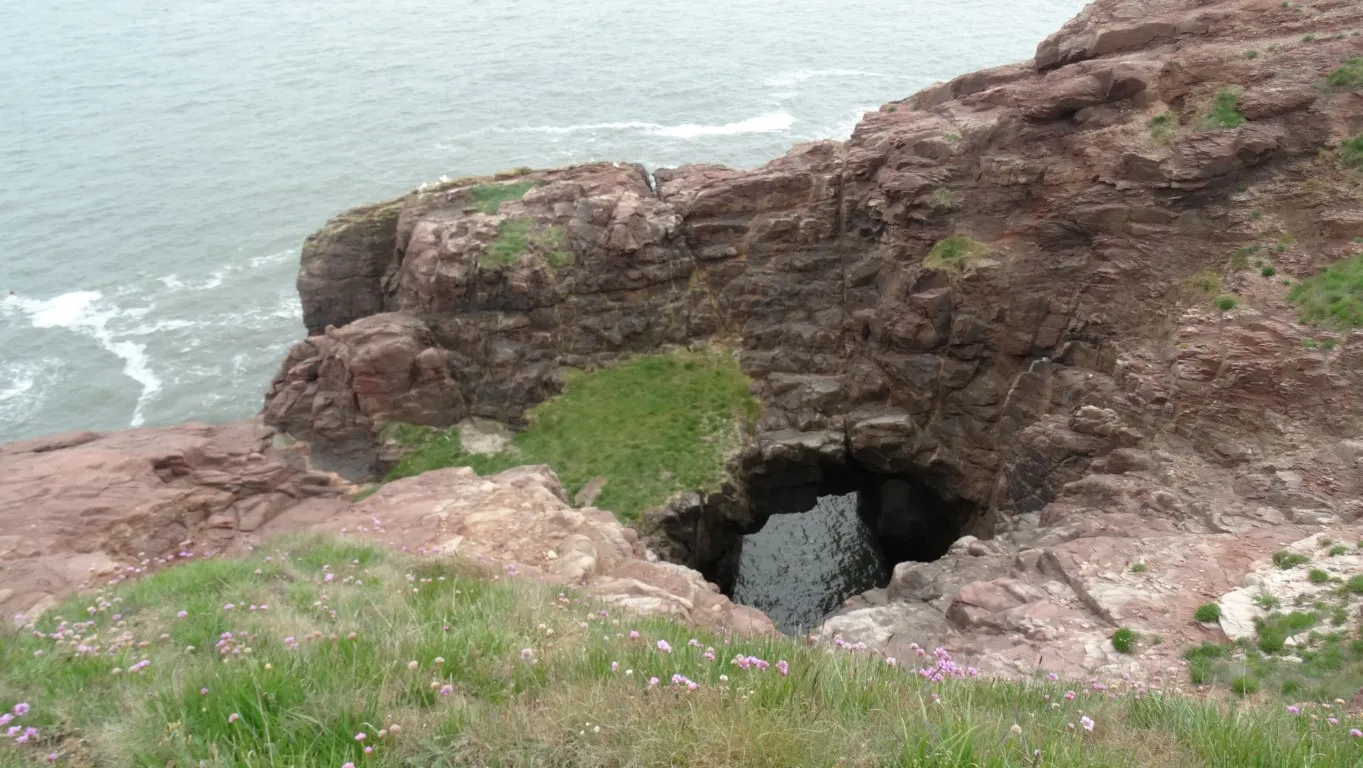 A blowhole on the coastal path north of Arbroath.