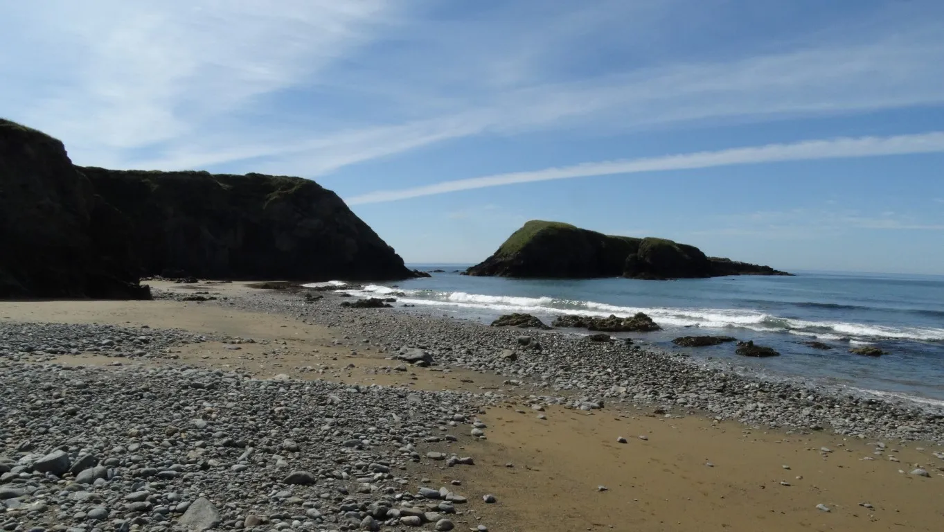 Annestown Beach on the coast of County Waterford, one of many such secluded coves in this area.